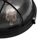 GloboStar® BOATLIGHT 61589 Vintage Industrial Φωτιστικό Τοίχου - Απλίκα - Καραβοχελώνα Εξωτερικού Χώρου Δίφωτο 2 x E27 AC220-240V Αδιάβροχο IP65 - Σώμα Αλουμινίου & Tempered Glass - Φ24 x Υ11cm - Μαύρο - Στρόγγυλο - 5 Years Warranty - Image 7