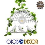 GloboStar® DAFNE 01641 Vintage Industrial Κρεμαστό Φωτιστικό Οροφής Μονόφωτο 1 x E27 Λευκό Μεταλλικό Πλέγμα Μ48.5 x Π37.5 x Y42cm