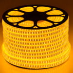 GloboStar® 70513 Wide Ταινία Διπλής Σειράς Epistar LED SMD 2835 1m 24W/m 180LED/m 3144lm/m 120° DC 230V Αδιάβροχη IP68 Ultra Θερμό Λευκό 2200K Dimmable - Image 2