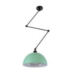 GloboStar® LOTUS GREEN 00936 Μοντέρνο Φωτιστικό Οροφής Μονόφωτο Ανοιχτό Πράσινο Ματ Μεταλλικό Καμπάνα Φ30 x Y21cm - Image 2
