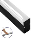 GloboStar® SURFACEPENDANT-PROFILE 70832-3M Προφίλ Αλουμινίου - Βάση & Ψύκτρα Ταινίας LED με Λευκό Γαλακτερό Κάλυμμα - Επιφανειακή & Κρεμαστή Χρήση - Πατητό Κάλυμμα - Μαύρο - 3 Μέτρα - Μ300 x Π3.5 x Υ7.4cm - Image 2