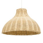 GloboStar® MAYOTTE 00724 Boho Κρεμαστό Φωτιστικό Καμπάνα Μονόφωτο 1 x E27 IP20 Μπεζ Ξύλο - Μ40 x Π40 x Υ28cm - Image 2