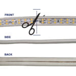 GloboStar® 70513 Wide Ταινία Διπλής Σειράς Epistar LED SMD 2835 1m 24W/m 180LED/m 3144lm/m 120° DC 230V Αδιάβροχη IP68 Ultra Θερμό Λευκό 2200K Dimmable - Image 5