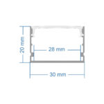 GloboStar® SURFACE-PROFILE 70824-3M Προφίλ Αλουμινίου - Βάση & Ψύκτρα Ταινίας LED με Λευκό Γαλακτερό Κάλυμμα - Επιφανειακή Χρήση - Πατητό Κάλυμμα - Ασημί - 3 Μέτρα - Πακέτο 5 Τεμαχίων - Μ300 x Π3 x Υ2cm - Image 8
