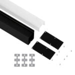 GloboStar® SURFACEPENDANT-PROFILE 70832-3M Προφίλ Αλουμινίου - Βάση & Ψύκτρα Ταινίας LED με Λευκό Γαλακτερό Κάλυμμα - Επιφανειακή & Κρεμαστή Χρήση - Πατητό Κάλυμμα - Μαύρο - 3 Μέτρα - Μ300 x Π3.5 x Υ7.4cm - Image 3