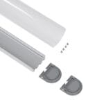 GloboStar® SURFACEPENDANT-PROFILE 70870-3M Προφίλ Αλουμινίου - Βάση & Ψύκτρα Ταινίας LED με Λευκό Γαλακτερό Κάλυμμα - Επιφανειακή & Κρεμαστή Χρήση - Πατητό Κάλυμμα - Ασημί - 3 Μέτρα - Μ300 x Π4.5 x Υ4.2cm - Image 3