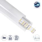 GloboStar® SURFACEPENDANT-PROFILE 70871-3M Προφίλ Αλουμινίου - Βάση & Ψύκτρα Ταινίας LED με Λευκό Γαλακτερό Κάλυμμα - Επιφανειακή & Κρεμαστή Χρήση - Πατητό Κάλυμμα - Λευκό - 3 Μέτρα - Μ300 x Π4.5 x Υ4.2cm