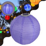 GloboStar® 71597 Αυτόνομο Ηλιακό Φωτιστικό Υφασμάτινη Μωβ Μπάλα Φ30cm LED SMD 1W 100lm με Ενσωματωμένη Μπαταρία 1200mAh - Φωτοβολταϊκό Πάνελ με Αισθητήρα Ημέρας-Νύχτας Αδιάβροχο IP65 Ψυχρό Λευκό 6000K - Image 2