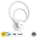 GloboStar® FREDDIE 61077 Φωτιστικό Τοίχου - Απλίκα Design LED CCT 15W 1800lm 300° AC 220-240V - Εναλλαγή Φωτισμού μέσω Διακόπτη On/Off All In One Ψυχρό 6000k+Φυσικό 4500k+Θερμό 2700k Μ20 x Π7.5 x Υ25cm - Λευκό - Image 2