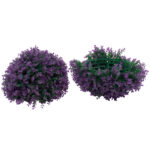 GloboStar® 78521 Artificial - Συνθετικό Τεχνητό Διακοσμητικό Φυτό Θάμνος Πυξάρι Πράσινο - Μωβ Φ36cm - Image 2