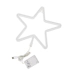 GloboStar® 78584 Φωτιστικό Ταμπέλα Φωτεινή Επιγραφή NEON LED Σήμανσης STAR 5W με Καλώδιο Τροφοδοσίας USB - Μπαταρίας 3xAAA (Δεν Περιλαμβάνονται) - Ψυχρό Λευκό 6000K - Image 4