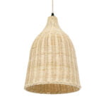 GloboStar® BAHAMAS 01202 Vintage Κρεμαστό Φωτιστικό Οροφής Μονόφωτο 1 x E27 Μπεζ Ξύλινο Ψάθινο Μπαμπού Φ30 x Υ47cm - Image 2