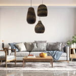 GloboStar® SANTORINI 01296 Boho Κρεμαστό Φωτιστικό Καμπάνα Μονόφωτο 1 x E27 IP20 3D Καφέ Χαρτί - Μ35 x Π35 x Υ40cm - Image 13