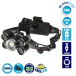 GloboStar® 79059 Φακός Κεφαλής Επαναφορτιζόμενος LED CREE XML2-T6 Chip 50 Watt 5000lm με 2 x 18650 Μπαταρίες 5200mAh Ψυχρό Λευκό 6000K