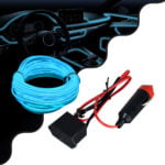 GloboStar® 82204 TUBE 360° Degree Διακοσμητική EL-Wire Neon Αυτοκινήτου Κορδόνι ΣΕΤ 3m 1W/3m 30lm/m 360° DC 12V με Βύσμα Αναπτήρα Αυτοκινήτου Αδιάβροχη IP68 Γαλάζιο - Image 2