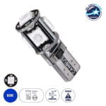 GloboStar® 25000 Λάμπα Αυτοκίνητου LED T10 W5W 2rd Generation Can-Bus Series 5xSMD5050 2.30W 240lm 360° DC 12-16V IP20 Φ1.1 x Υ2.7cm Μπλε