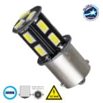 GloboStar® P21W 1156 81206 Λάμπα Αυτοκίνητου  BA15S LED 13 SMD 5630 3W 450lm 360° DC 12V IP20 Ψυχρό Λευκό 6000K