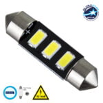 GloboStar® C5W  81302 Λάμπα Αυτοκίνητου 36mm FESTOON - LED 3 SMD 5630 1.5W 225lm 120° DC 12V IP20 Ψυχρό Λευκό 6000K