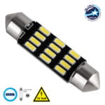 GloboStar® C5W 81303 Λάμπα Αυτοκίνητου 39mm FESTOON - LED 12 SMD 5630 6W 900lm 120° DC 12V IP20 Ψυχρό Λευκό 6000K