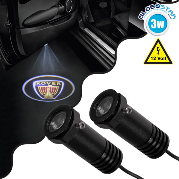 GloboStar® 81623 ROVER Ghost Car Brand Logo Projector - Προτζέκτορας Προβολής Μάρκας Αυτοκινήτου LED CREE XHP35 3W 240lm 120° DC 12V IP20 Ψυχρό Λευκό 6000K