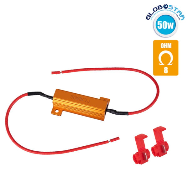 GloboStar® 81644 Βατική Αντίσταση Ακύρωσης Ένδειξης Βλάβης Can-Bus 50W 8 Ohm