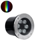 GloboStar® UNDERGROUND-TINA 90666 Χωνευτό Φωτιστικό Σποτ Δαπέδου LED 9W 945lm 30° DC 24V Αδιάβροχο IP65 Φ12 x Υ9cm Πολύχρωμο RGBW DMX512 - Ανοξείδωτο Ατσάλι - 3 Years Warranty - Image 2