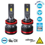 GloboStar® 82088 H16 HL Line KIT Βασικού Φωτισμού Αυτοκινήτου & Φορτηγού 3rd Generation Can-Bus Extreme Series LED CREE CXB COB 100W 24000lm DC 9-32V Αδιάβροχο IP67 Ψυχρό Λευκό 6000K