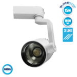 Διφασικό Bridgelux COB LED Φωτιστικό Σποτ Ράγας 15W 230V 1800lm 24° Ψυχρό Λευκό 6000k GloboStar 93082