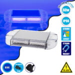 GloboStar® 85176 PRO Series Φάρος Σήμανσης Οχήματος Αστυνομίας για Αυτοκίνητα & Φορτηγά 6 Προγραμμάτων Φωτισμού STROBE LED COB 60W DC 10-30V Αδιάβροχος IP66 Μπλε