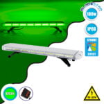 GloboStar® 85187 PRO Series Φάρος Σήμανσης Οχήματος Security - Ασφαλείας για Αυτοκίνητα & Φορτηγά 6 Προγραμμάτων Φωτισμού STROBE LED COB 180W DC 10-30V Αδιάβροχος IP66 Πράσινο
