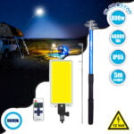 GloboStar® 85821 Τηλεσκοπικό Καλάμι Ψαρέματος 5m με Πάνελ Φωτισμού 800W 48000lm DC 12V Αδιάβροχο IP65 Ψυχρό Λευκό 6000K