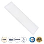 GloboStar® 60213 Χωνευτό LED Panel Milky Super Slim 120x30cm 48W 4560lm 120° CRI≥80Ra UGR<19 AC 220-240V IP20 Μ120 x Π30 x Υ1.5cm - Φυσικό Λευκό 4500K - TÜV Certified Driver - 5 Years Warranty - Image 2
