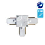 Μονοφασικός Connector 2 Καλωδίων Συνδεσμολογίας Ταφ (Τ) για Λευκή Ράγα Οροφής GloboStar 93024