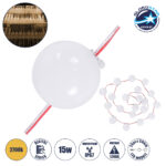 GloboStar® 90259 Digital Pixel Addressable Facade Module Chain String with 20 Spots - Ψηφιακή Αλυσίδα Γιρλάντα με 20 Σποτ LED SMD 3535 15W 20LED 20PIXEL SPI/TTL Protocol IC UCS512B 1200lm 240° DC 12V IP67 Θερμό Λευκό 2700K - Λευκό Σώμα - Μ200 x Π5 x Υ5cm