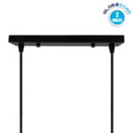 DIY Ροζέτα Φωτιστικού Μαύρη Ορθογώνια 300x50mm με 2 Τρύπες GloboStar 90820
