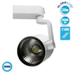 Μονοφασικό Bridgelux COB LED Φωτιστικό Σποτ Ράγας 30W 230V 3600lm 24° Ψυχρό Λευκό 6000k GloboStar 93017