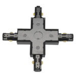Διφασικός Connector 3 Καλωδίων Συνδεσμολογίας Cross (+) για Μαύρη Ράγα Οροφής GloboStar 93136 - Image 2