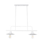 GloboStar® REGAL 01008 Vintage Industrial Φωτιστικό Οροφής Δίφωτο Λευκό Μεταλλικό Ράγα Μ67 x Π26 x Υ85cm - Image 2