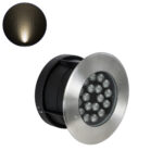 GloboStar® UNDERGROUND-SINA 90571 Χωνευτό Φωτιστικό Σποτ Δαπέδου LED 18W 1620lm 15° DC 24V Αδιάβροχο IP68 Φ20 x Υ11cm Θερμό Λευκό 2700K - Ανοξείδωτο Ατσάλι - 3 Χρόνια Εγγύηση - Image 2