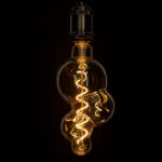 GloboStar® 99021 Λάμπα LED Soft S Spiral Filament E27 BB100 BUBBLES Γλόμπος 6W 420lm 360° AC 220-240V IP20 Φ10 x Υ24cm Ultra Θερμό Λευκό 2200K με Μελί Γυαλί - Dimmable - 3 Years Warranty - Image 5