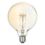 GloboStar® 99081 Λάμπα LED Ultra Thin Soft S Spiral Filament E27 G125 Γλόμπος 4W 280lm 360° AC 220-240V IP20 Φ12.5 x Υ18cm Ultra Θερμό Λευκό 2200K με Μελί Γυαλί - Dimmable - 3 Years Warranty - Image 2