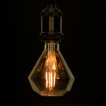 GloboStar® 99161 Λάμπα E27 D90 Diamond LED FILAMENT 6W 560 lm 320° AC 85-265V Edison Retro με Μελί Γυαλί Ultra Θερμό Λευκό 2200 K Dimmable - Image 2