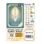 GloboStar® 99170 Λάμπα LED Soft S Spiral Filament E27 BT180 MANGOS Γλόμπος 6W 420lm 360° AC 220-240V IP20 Φ18 x Υ39cm Ultra Θερμό Λευκό 2200K με Μελί Γυαλί - Dimmable - 3 Years Warranty - Image 6