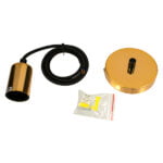 GloboStar® LUMI GOLD 99421 Μοντέρνο Μεταλλικό Κρεμαστό Φωτιστικό Οροφής Ανάρτηση Μονόφωτο 1 x E27 Χρυσό Φ4 x Y118cm - Image 2
