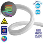 NEON FLEX LED 1m 15W/m 24V 60 SMD/m 5050 SMD 1200lm/m 120° Αδιάβροχη IP66 Digital Magic DMX Addressable UCS512C3 RGB Dimmable GloboStar 22627