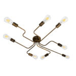 GloboStar® LIBERTA 00841 Μοντέρνο Φωτιστικό Οροφής Πλέγμα Πολύφωτο 8 x E27 IP20 Μπρούτζινο Μέταλλο - Μ102 x Π72 x Υ10.5cm - Image 2