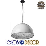 GloboStar® SERENIA WHITE 01152 Μοντέρνο Κρεμαστό Φωτιστικό Οροφής Μονόφωτο Λευκό Γύψινο Καμπάνα Φ40 x 19cm - Image 3