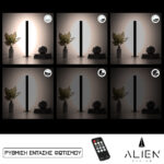 GloboStar® ALIEN-DIVA-BLACK-50-2 ALIEN Design DIVA Μοντέρνο Minimal Nordic Μεταλλικό Φωτιστικό Επιτραπέζιο - Πορτατίφ - Λαμπατέρ Μαύρο LED 8W 1040lm με Ασύρματο Χειριστήριο RF & Dimmer IP20 Φυσικό Λευκό 4500K Μ3 x Π1.6 x Υ50cm - Image 2