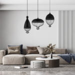 GloboStar® SOBRINO 01108 Vintage Κρεμαστό Φωτιστικό Πλέγμα Μονόφωτο 1 x E27 IP20 Μαύρο Μέταλλο - Μ46 x Π46 x Υ50cm - Image 10