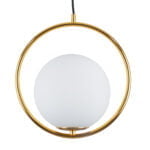GloboStar® MADRID 00932 Μοντέρνο Κρεμαστό Φωτιστικό Μπάλα Μονόφωτο 1 x E27 IP20 Χρυσό Μέταλλο με Λευκό Γυαλί - Μ30 x Π20 x Υ30cm - Image 2